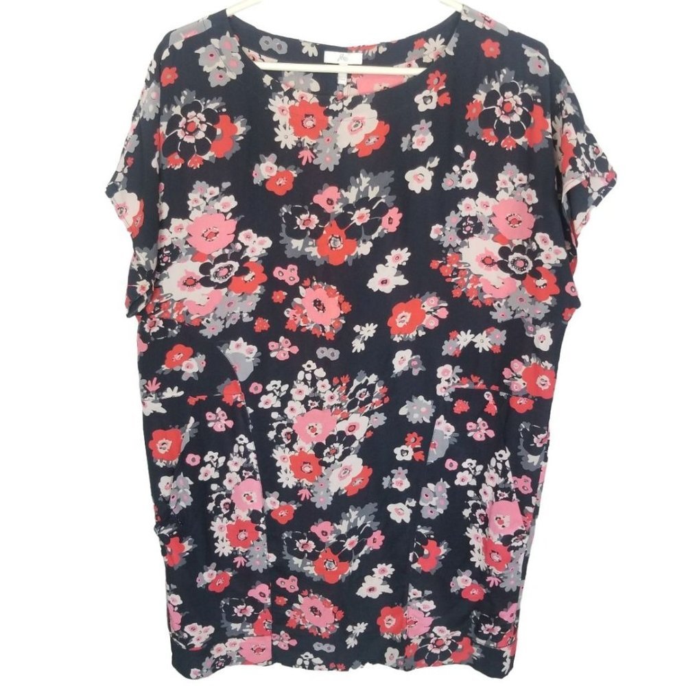 Joie Womens S Black Floral Print Short Sleeves 100
